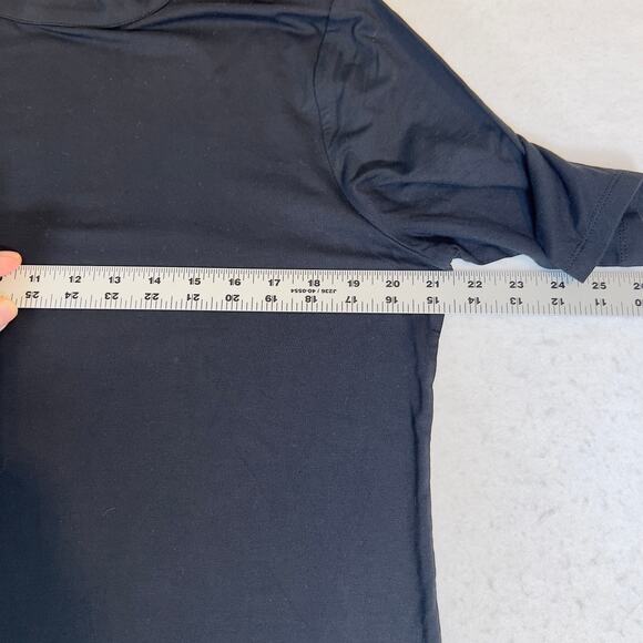 Talbots Pullover Top Woman's Large Black w/ Jeweled Button Detail Mock Neck - Picture 5 of 10